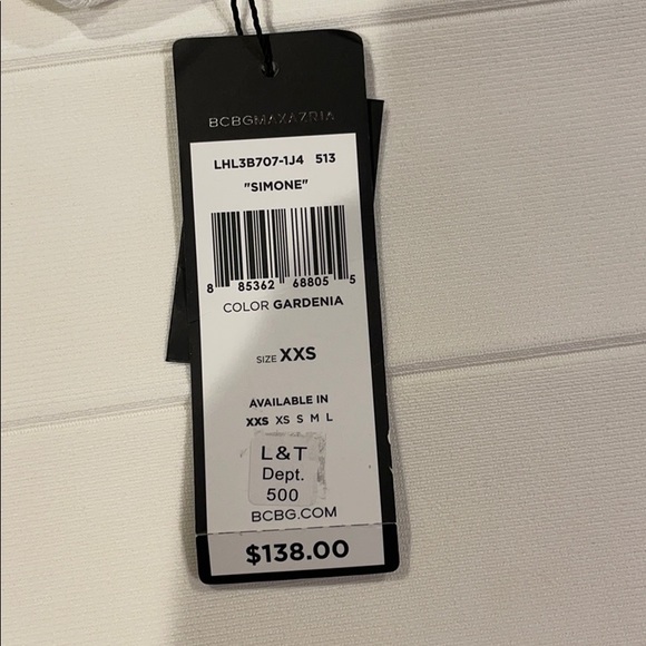 BCBG Maxazria White Simone Bandage skirt NWT - Picture 6 of 6